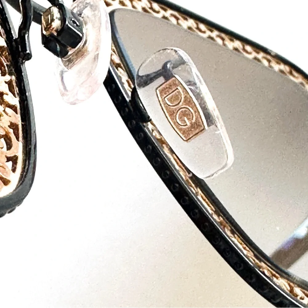 Dolce & Gabbana Gold Filigree Square Framed Sunglasses NWOT